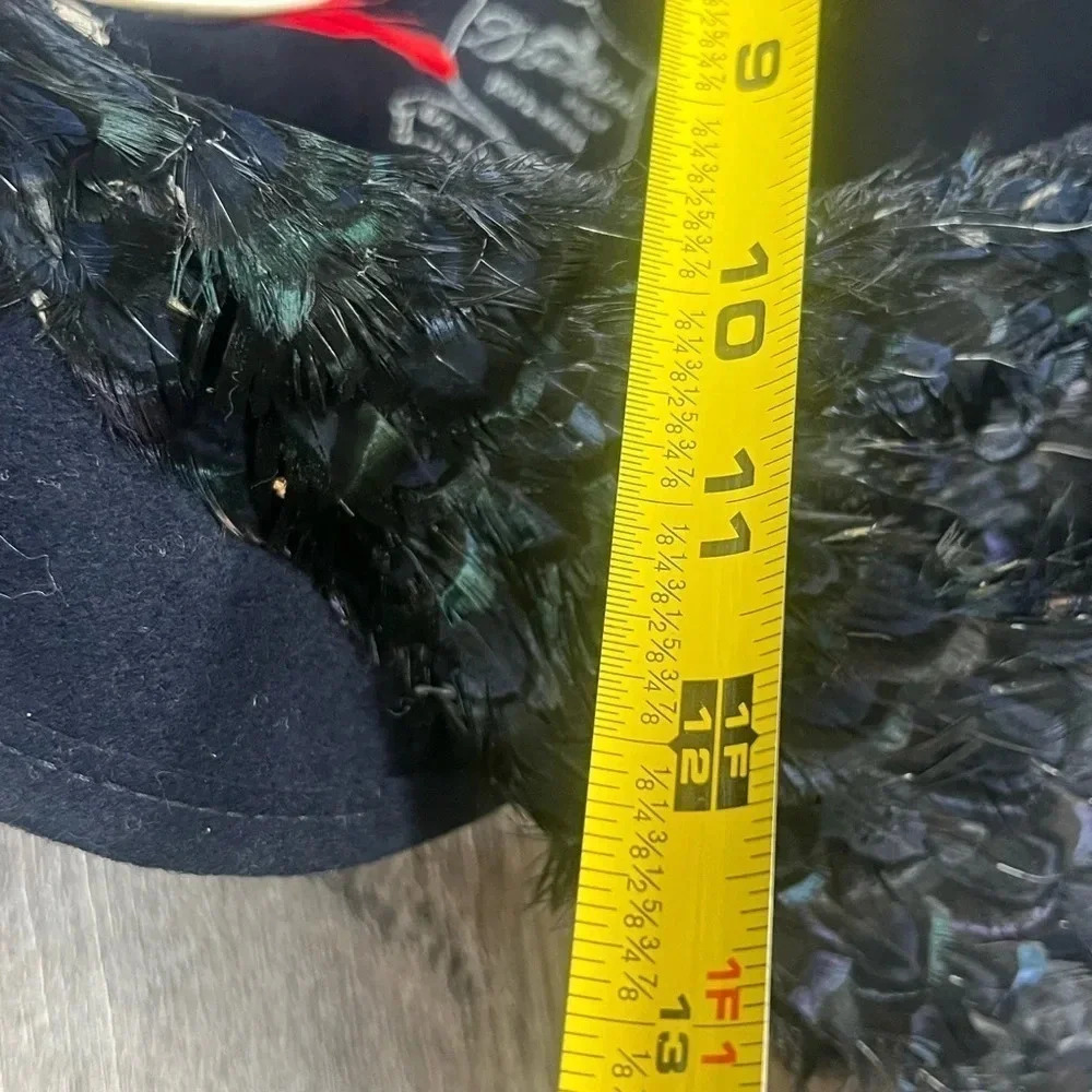 Jack McConnell Vintage Doeskin Exotic Felt 100% Wool Feathered Couture Hat - Picture 15 of 16